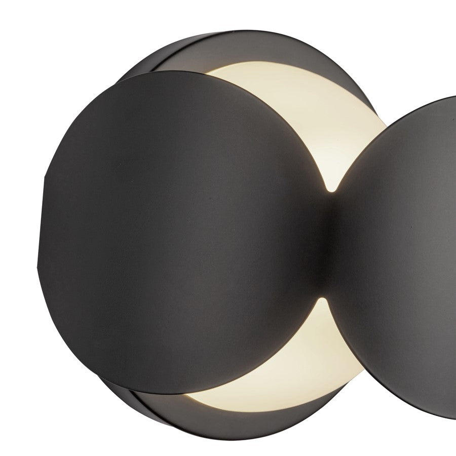 Kuzco Ciel 10" Socket Wall Sconce, Black/Opal Glass/Steel Shade