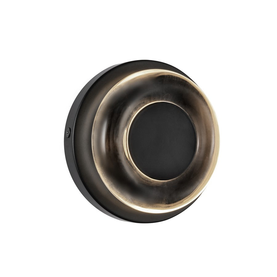 Kuzco Stephord 4" LED Wall Sconce, Black/Clear Glass/Clear Glass