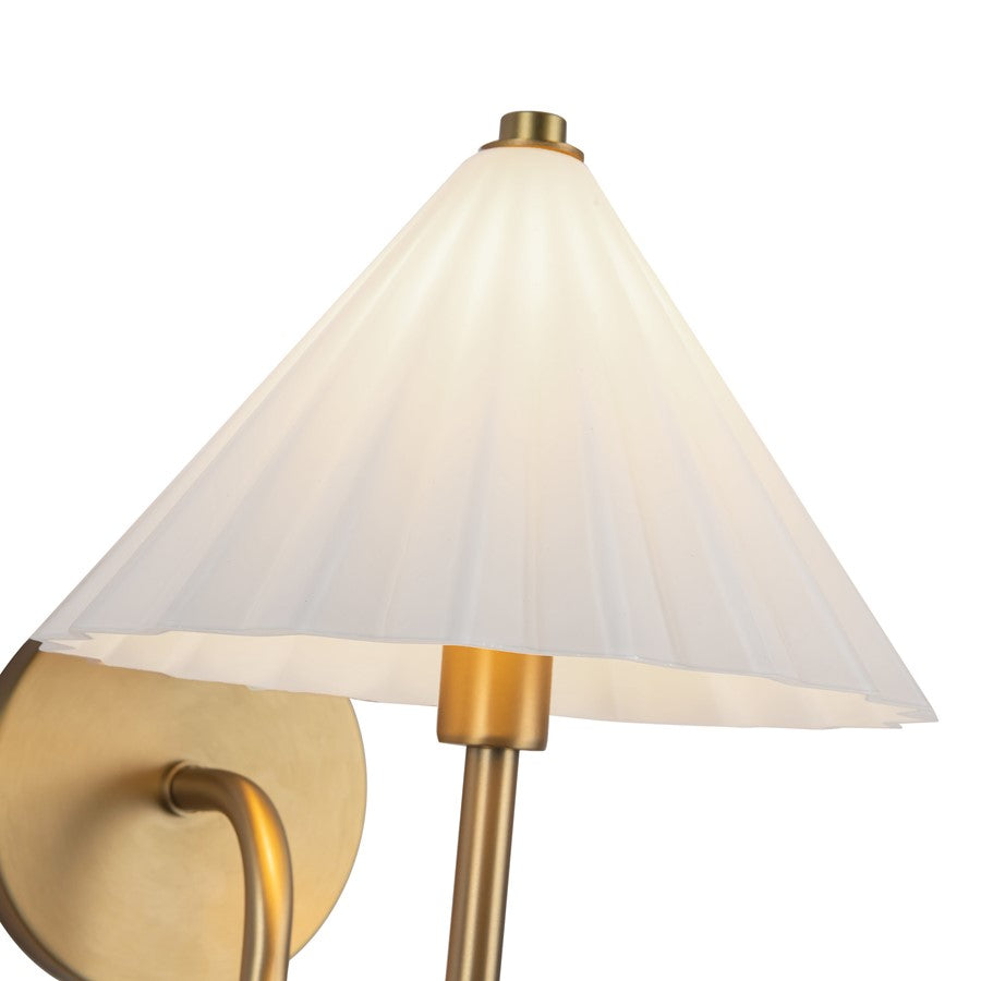 Kuzco Serena 8" Socket Wall/Vanity Light, Aged Gold/Opal Glass