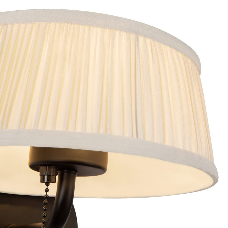 Kuzco Scout 7" Black Bathroom Vanity Light, Matte Black/White Linen