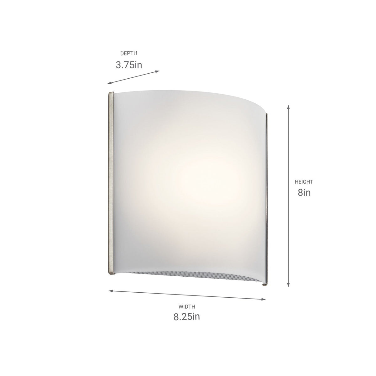 Kichler Wall Sconce LED 8.25x8", Brushed Nickel, White Acrylic