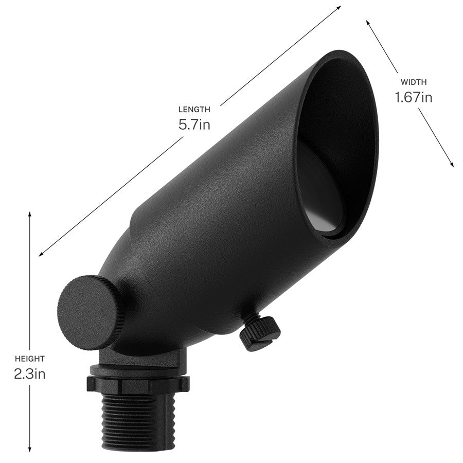 Kichler Long Cowl MR11 Accent Light, Black Brass/Clear Soda Lime