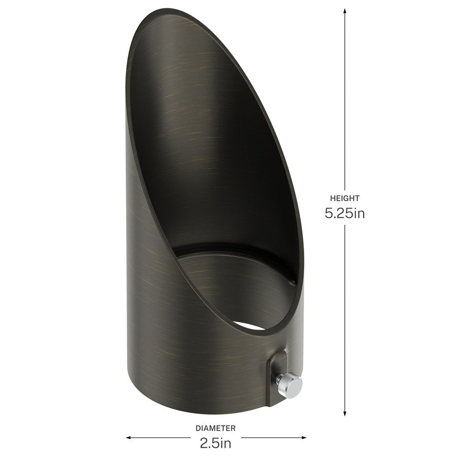 Kichler Varia Medium Long Cowl | Brass Centennial Brass Finish | Outdoor Landscape Accent | 5.25in H | Model 16295CBR
