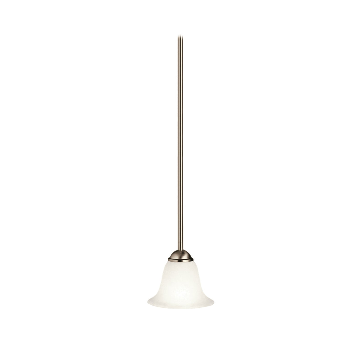 Kichler Dover 6in 1-Light Mini Pendant | Transitional Brushed Nickel and Etched Seeded Glass | Kitchen Island & Dining Room | 6 x 6 in | Model 2771NI