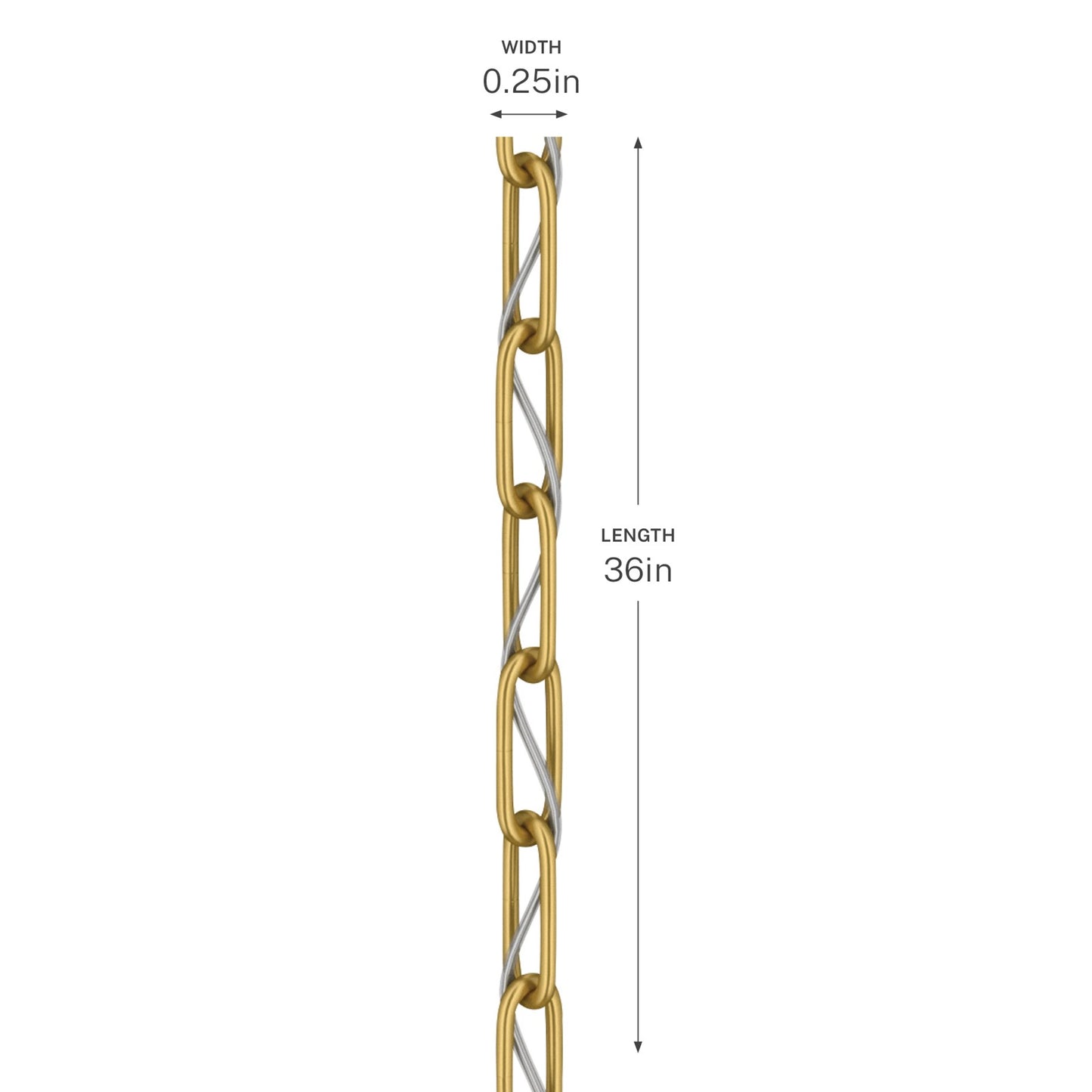 Kichler Accessory 36in Chain | Brushed Gold Steel | Pendant & Chandelier Hanging | 36 in Length | Model 2996BG