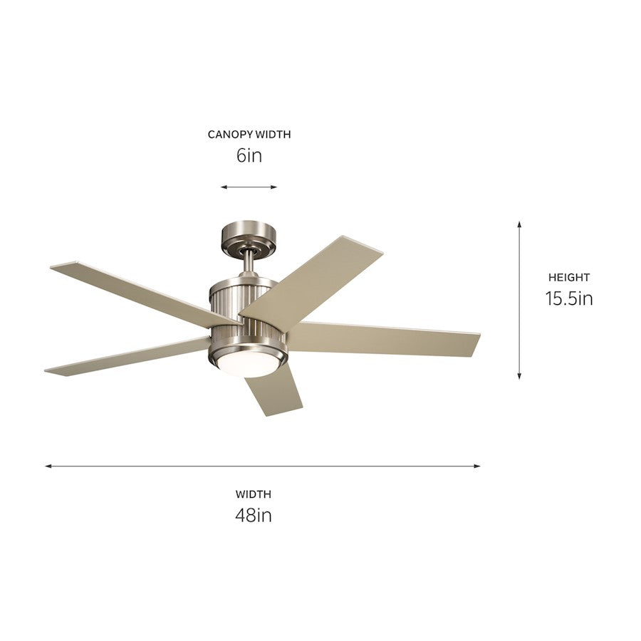 Kichler Brahm Ceiling Fan, Etched Cased Opal