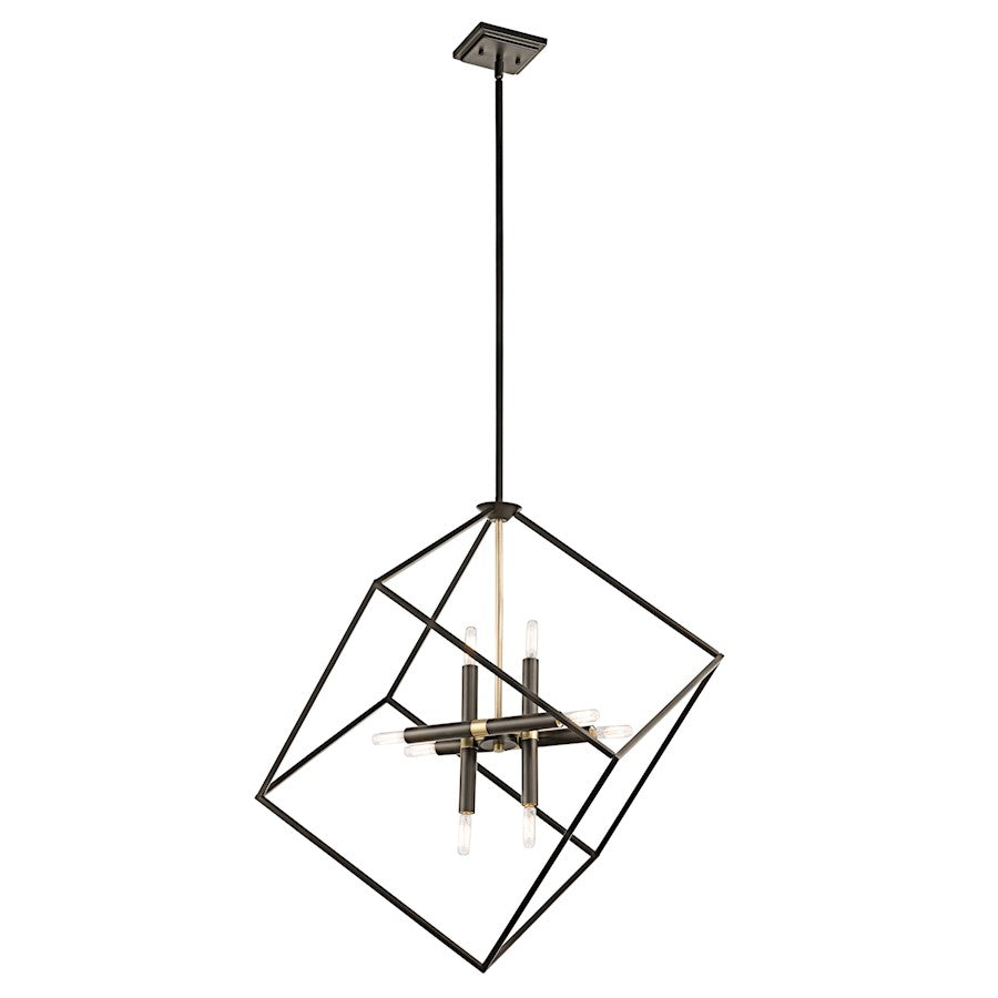 Kichler Cartone 25.5in 8-Light Pendant | Transitional Olde Bronze Steel | Kitchen Island & Dining Room | 25.5 x 31.25 in | Model 42526OZ