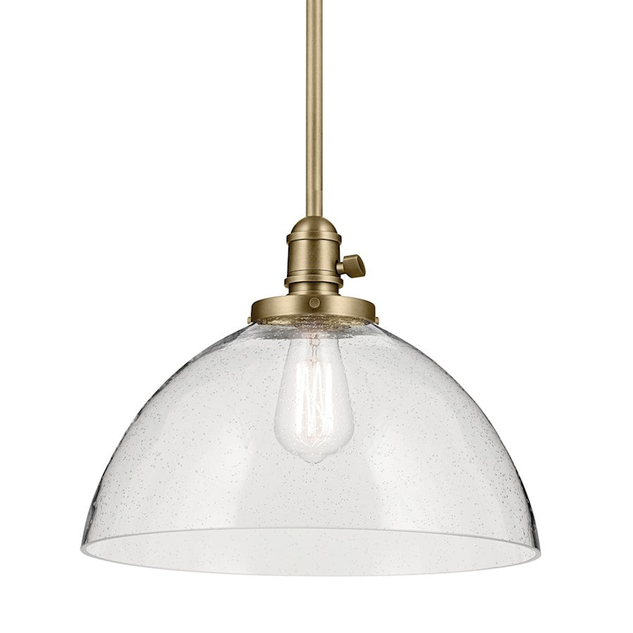1 Light Dome 11" Pendant, Natural Brass