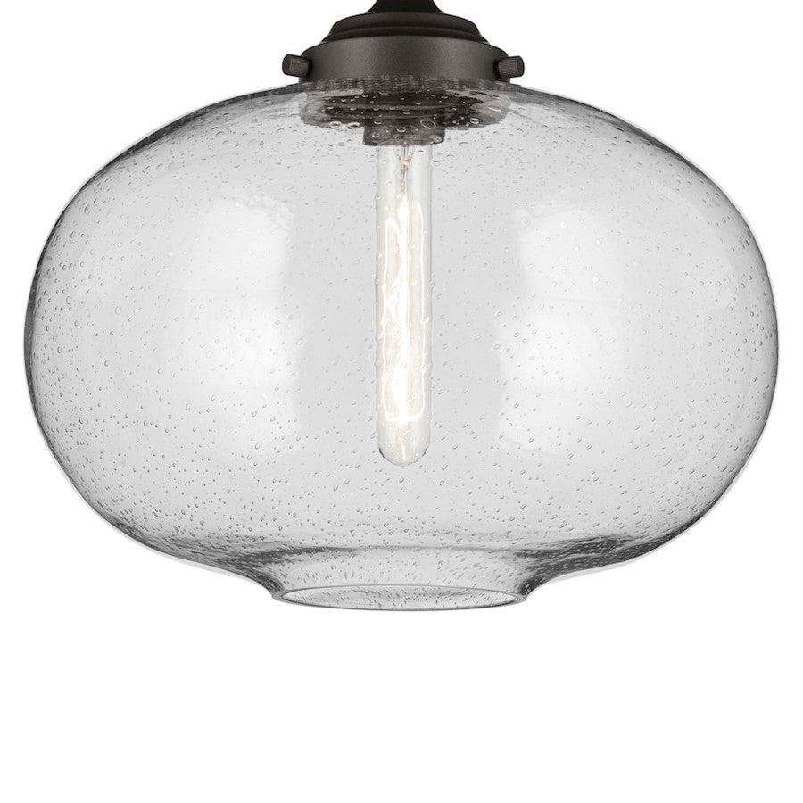 Kichler Avery 1 Light Globe 13.5" Semi Flush Light, Olde Bronze/Clear