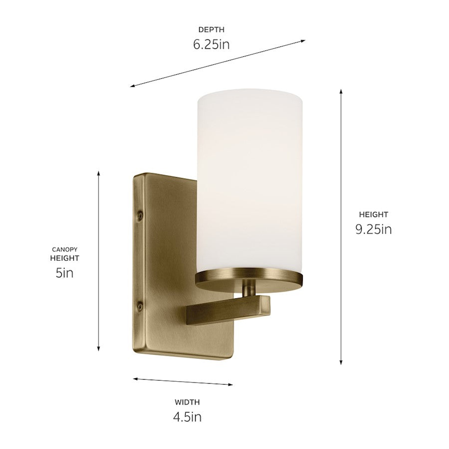 1 Light Cylinder 9.25" Wall Sconce