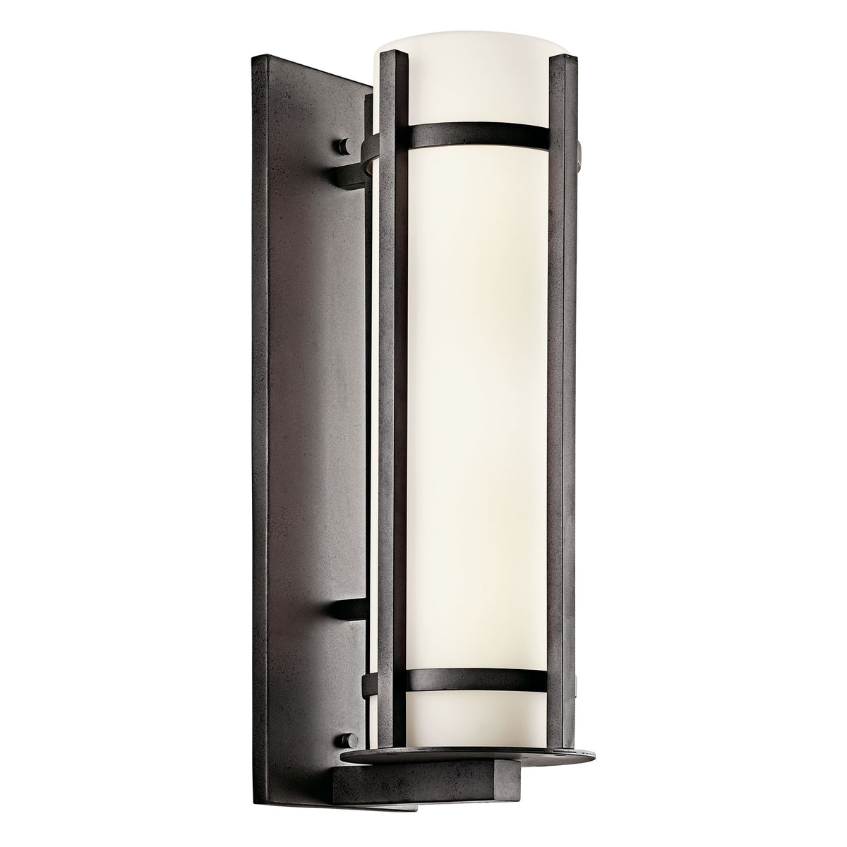 Kichler Camden Outdoor Wall 2Lt Fluorescent, Anvil Iron, Opal Etch