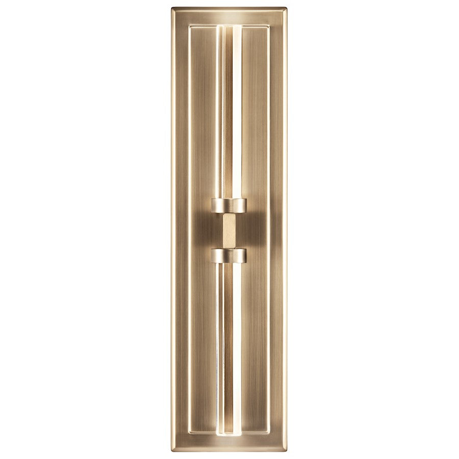 Kichler Sycara 19in 2-Light Wall Sconce | Champagne Bronze Steel and Clear Optical Crystal | Bedroom & Hallway Accent | 5 x 19 in | Model 52671CPZ