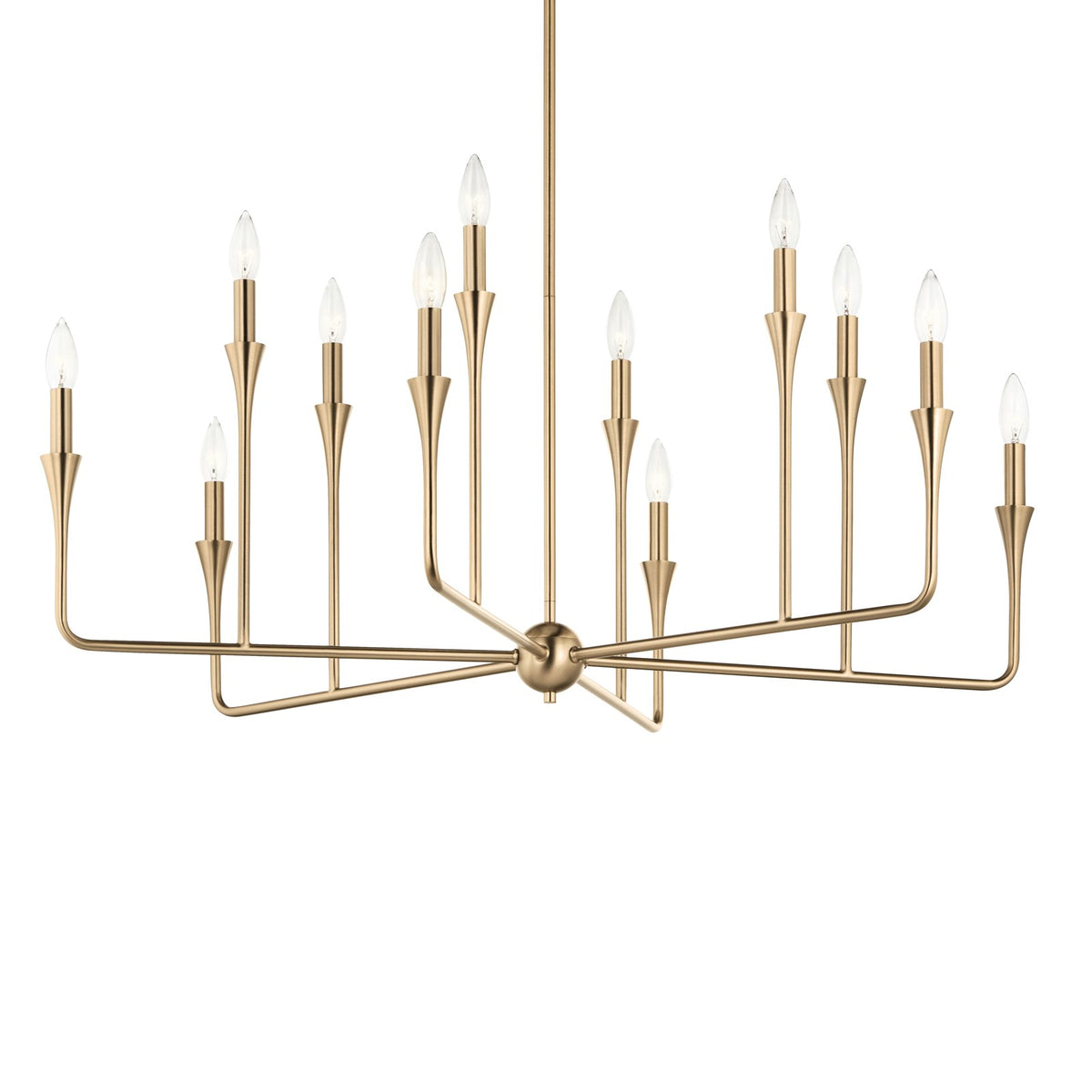Kichler Alvaro 20in 12-Light Chandelier | Champagne Bronze Steel | Dining Room & Living Room | H 20 in | Model 52692CPZ