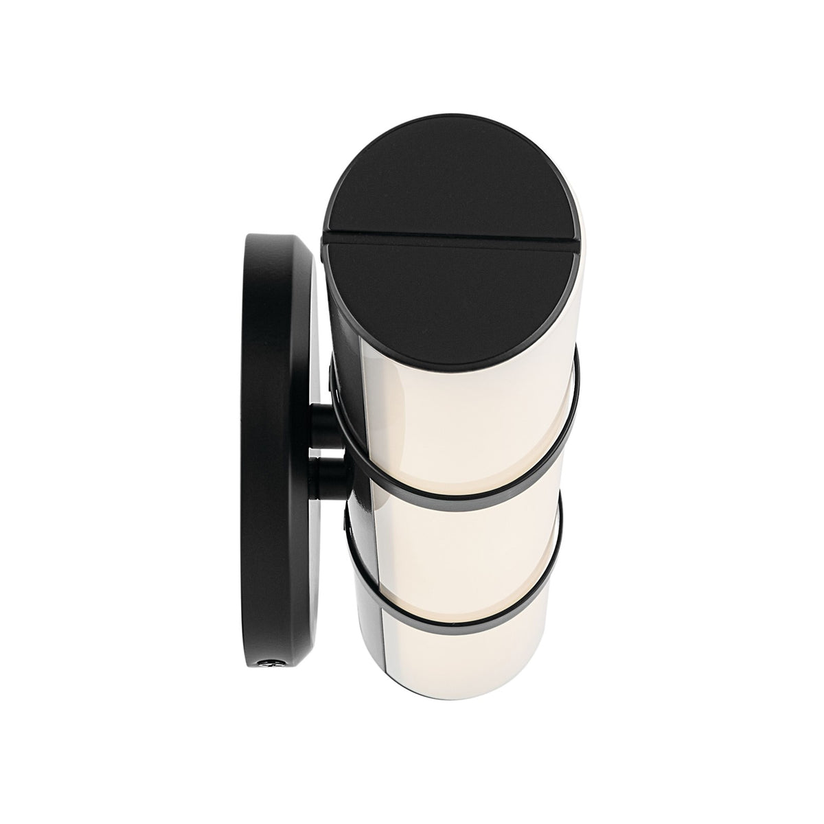 Kichler Rosh 18in 1-Light LED Wall Sconce | Black Steel and White Glass | Bathroom & Hallway | 18 x 5 x 4 in | Model 55187BKLED
