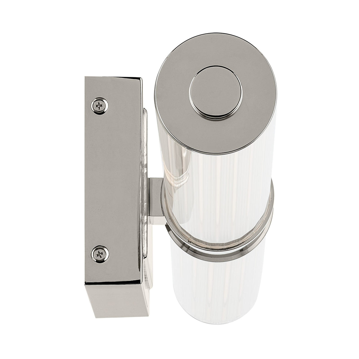 Kichler Laurene 31in 2-Light Linear Bath | Modern Polished Nickel and Clear Fluted Glass | Bathroom Vanity | 31 x 5 in, 2450 Lumens | Model 55197PNLED