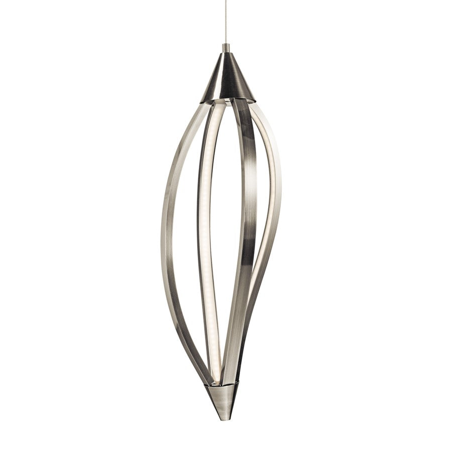 Kichler Meridian 1 Light 8' LED Mini Pendant, Brushed Nickel