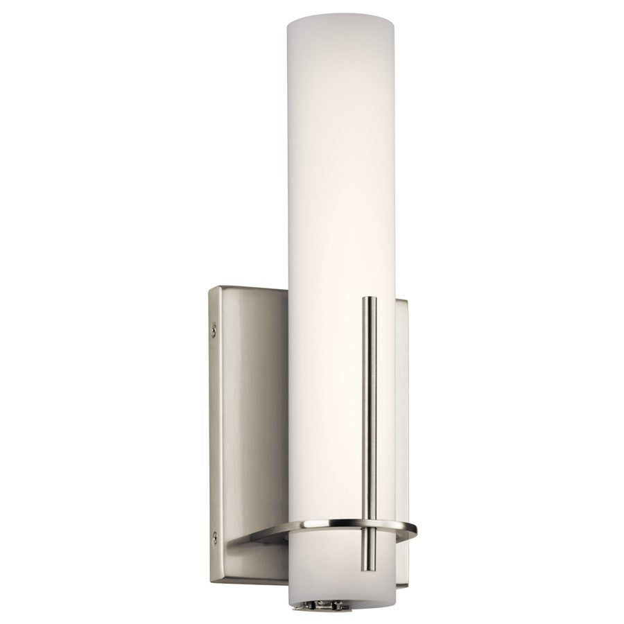 Kichler Traverso 1 Light LED Wall Sconce, Nickel/Clear Satin Etched - 83757