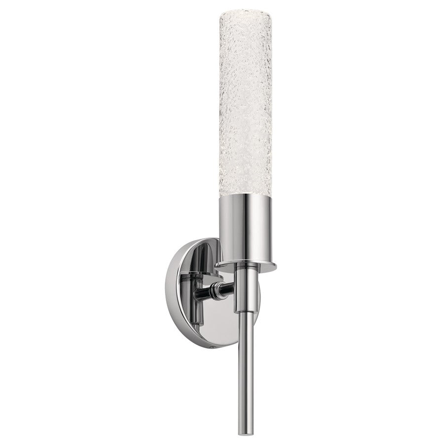 Kichler Glacial 1 Light LED Wall Bracket, Chrome/Clear Textured - 83829