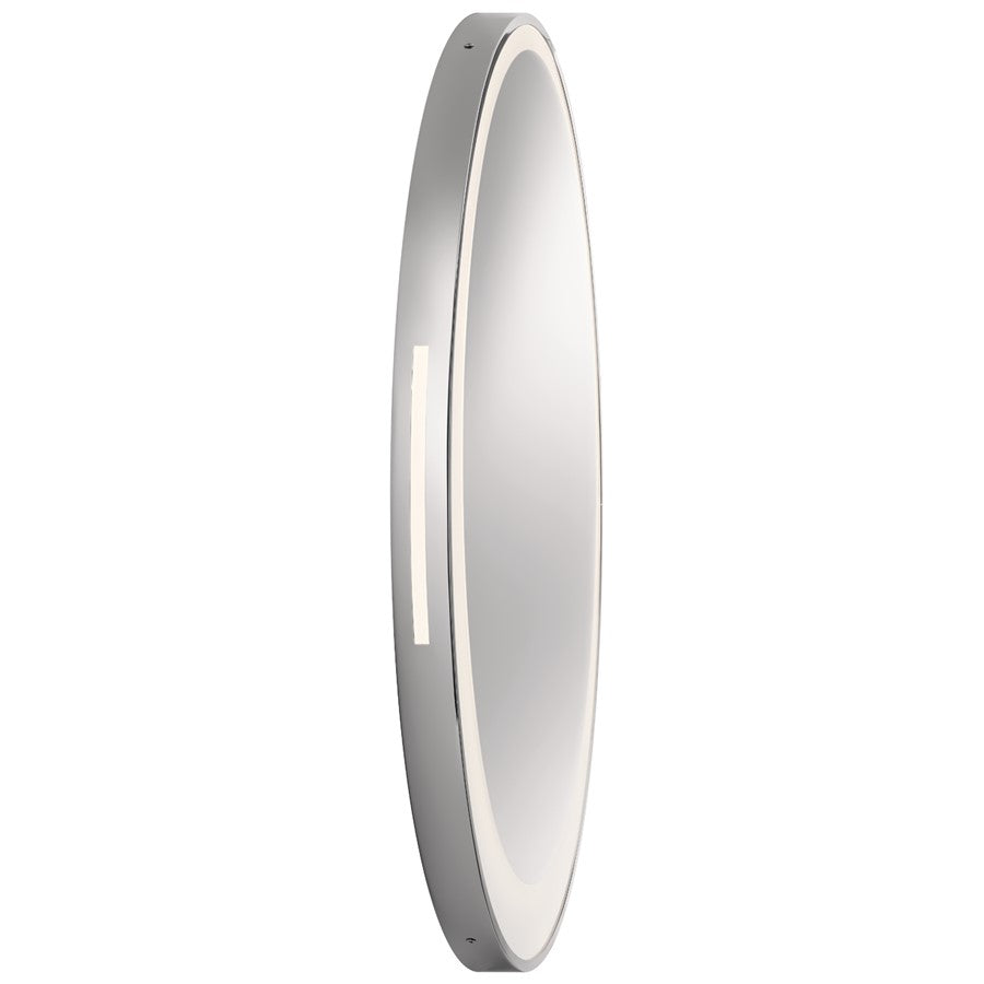 Kichler Optice Offset Round Lighted Mirror, Chrome/Mirror