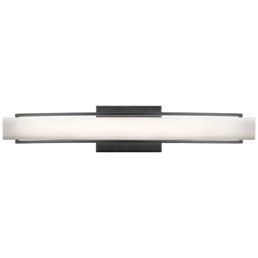 Kichler Rowan 1Lt 25" Linear Bath Light, Matte Black/Clear Satin Etched