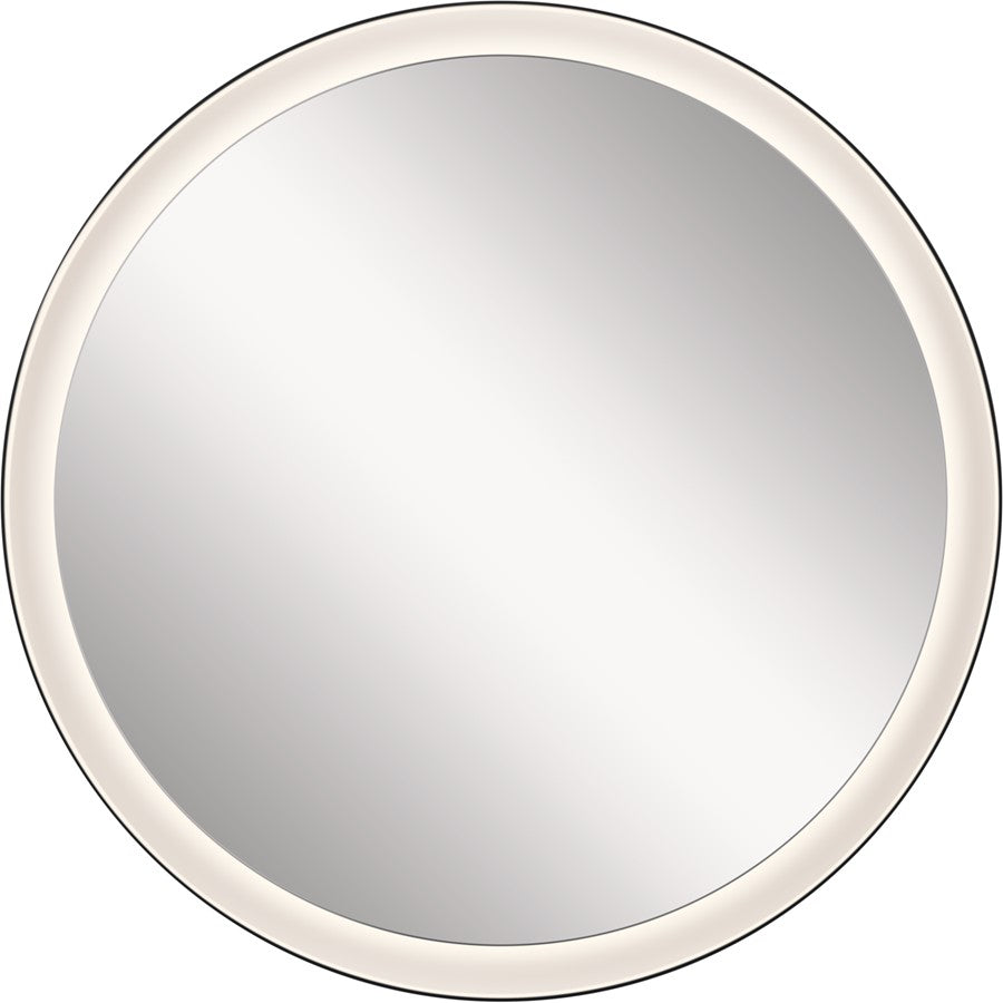 Kichler Ryame Round Lighted Mirror, Matte Black/Mirror