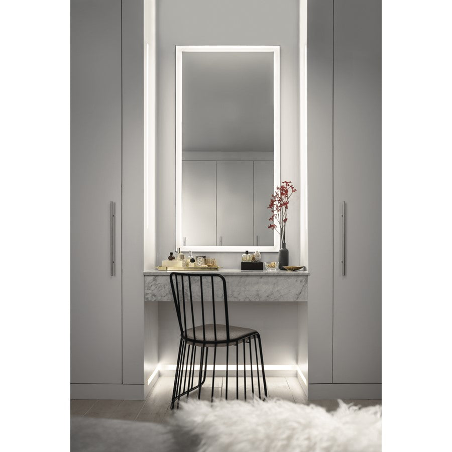 Kichler Ryame 30" Lighted Mirror, Matte Black/Mirror