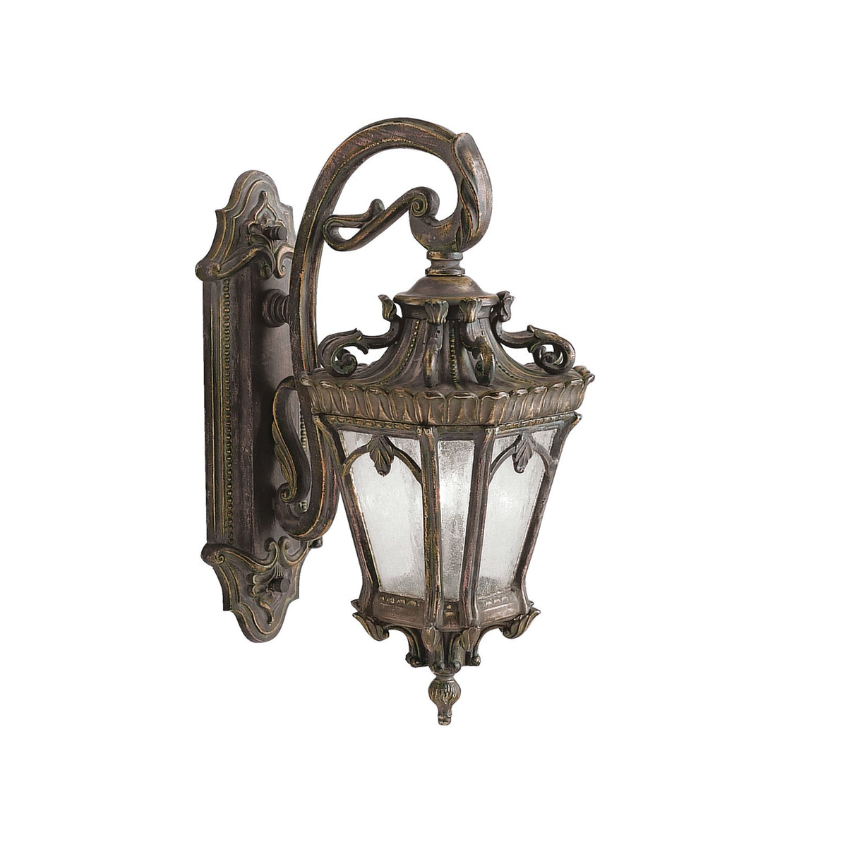 Kichler Tournai 24in 2-Light Outdoor Wall Sconce | Londonderry Clear Seeded Glass | Covered Patios & Entryways | 10 x 24 in | Model 9357LD