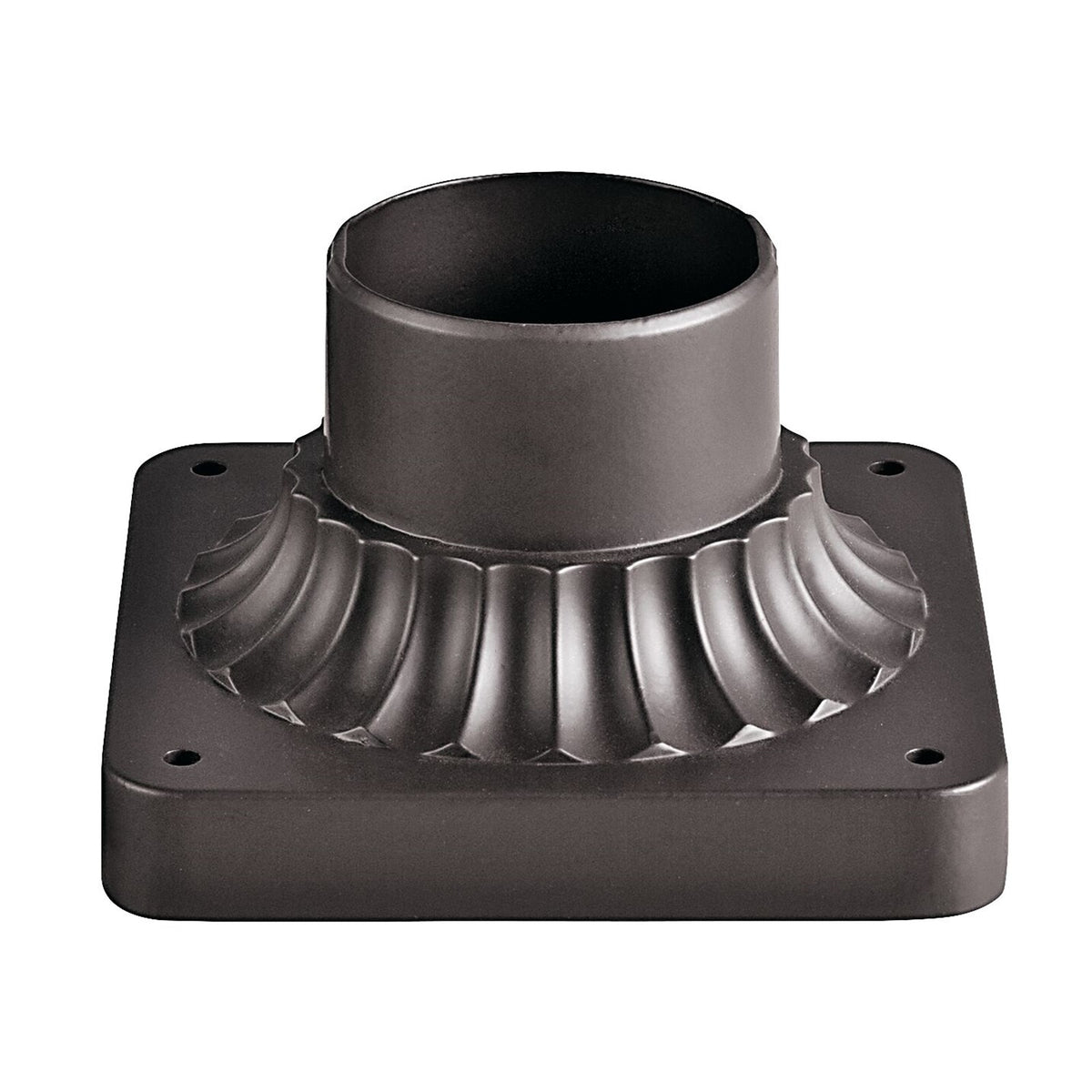 Kichler Accessory 6in Pedestal Mount | Architectural Bronze Aluminum | Outdoor Post Light Mount | 6 x 6 x 4 in | Model 9592AZ