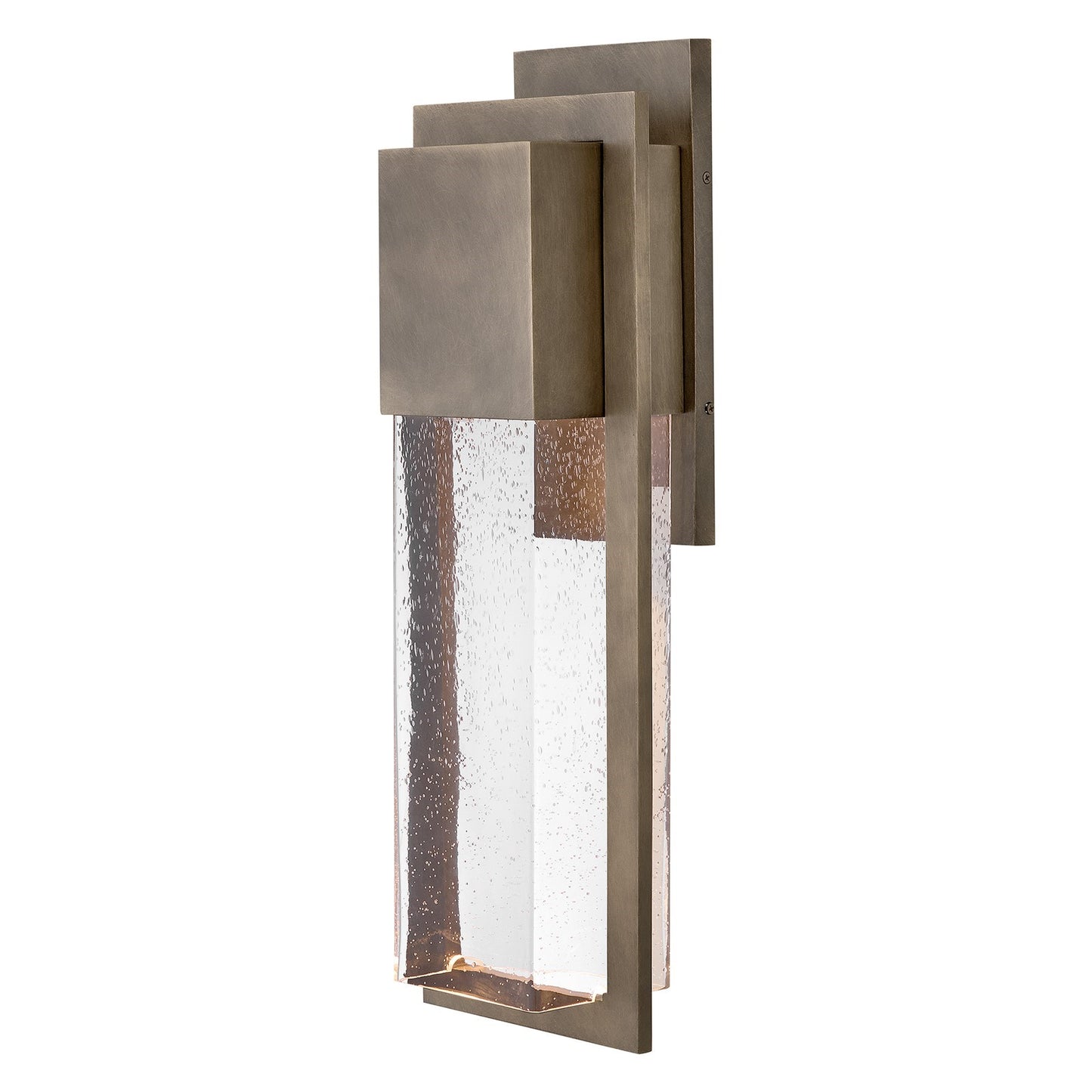 Hinkley Alex 26in 1-Light Outdoor Wall Sconce | Modern Burnished Bronze Composite and Clear Seedy Glass | Covered Patio & Entryway | 6 | Model 82015BU-LL