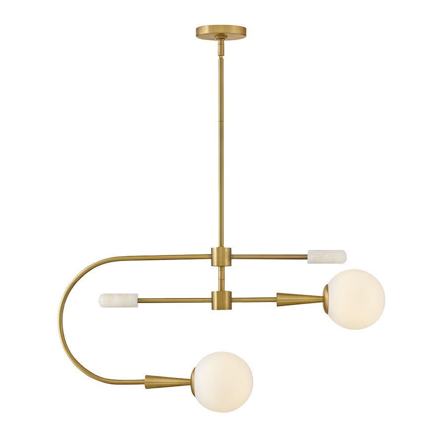 Lark Maude 2Lt 32" Single Tier Chandelier, Brass/Etched Opal - 83505LCB