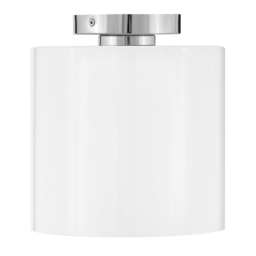Lark Pippa 1 Light Extra Small Flush Mount, Nickel/Cased Opal