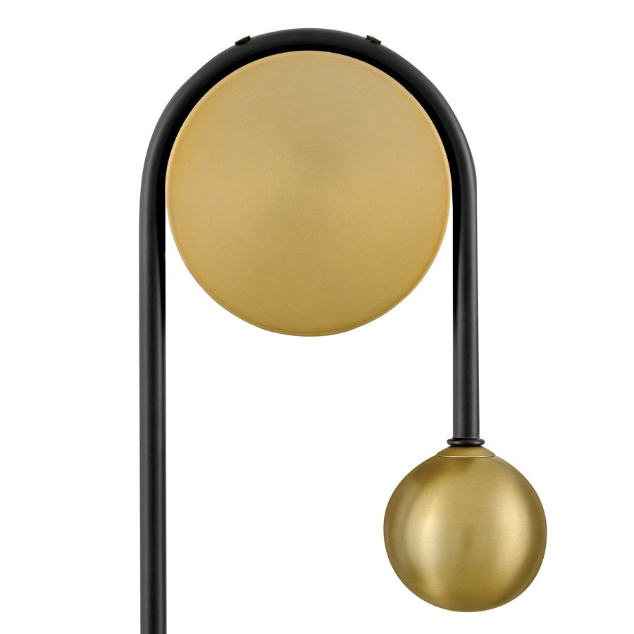 Lark Auggie 1 Light 10" Sconce, Black/Etched Opal