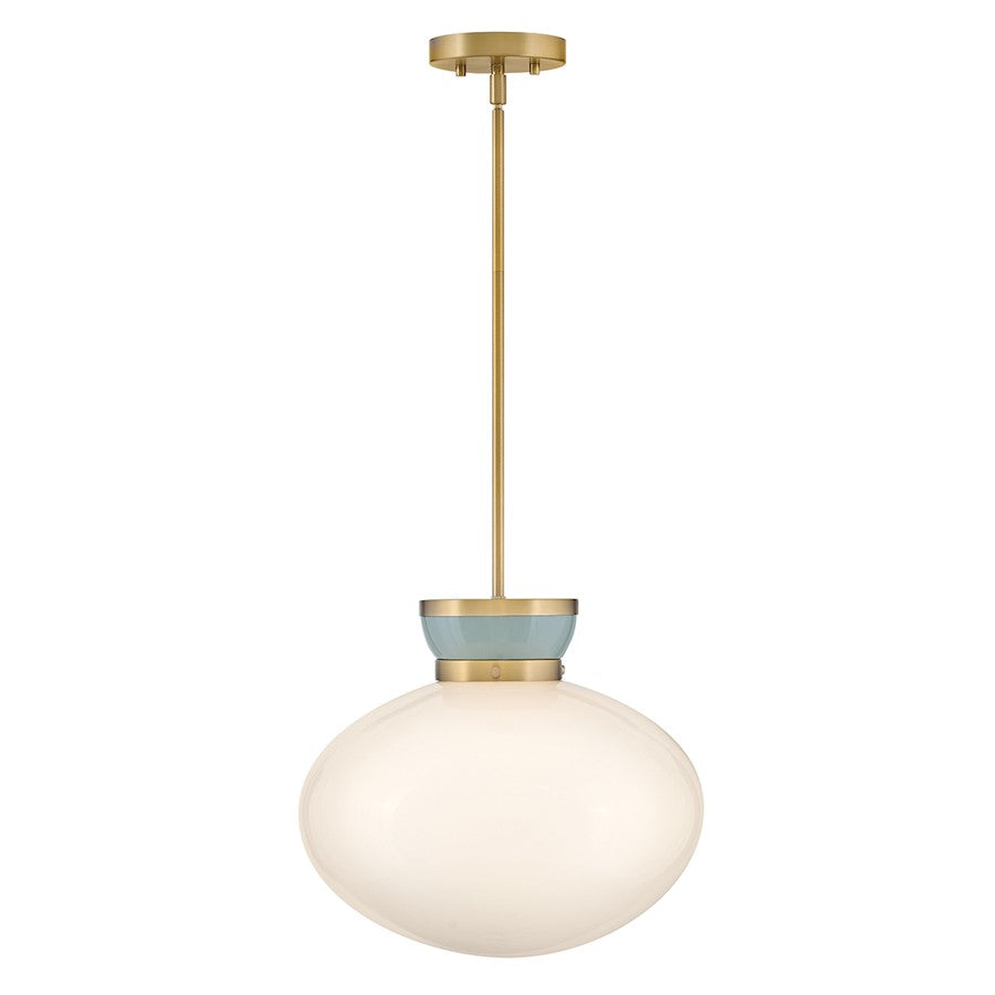Lark Lucy 1 Light 15" Pendant, Lacquered Brass/Cased Opal - 83604LCB-SF