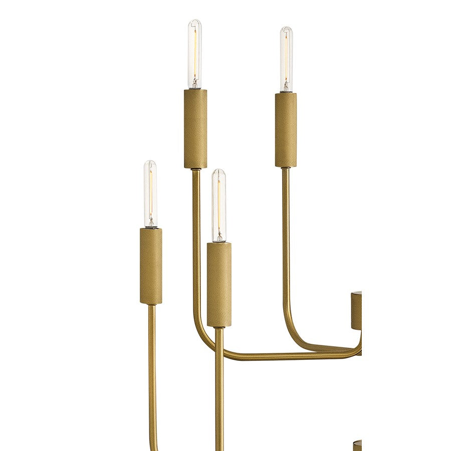 Lark Austen 10 Light 30" Multi Tier Chandelier, Lacquered Brass
