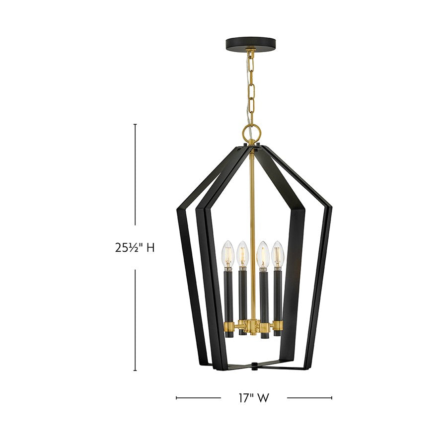Lark Sammi 4 Light Large Pendant, Black