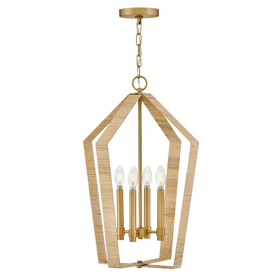 Lark Sammi 4 Light Large Pendant, Lacquered Brass