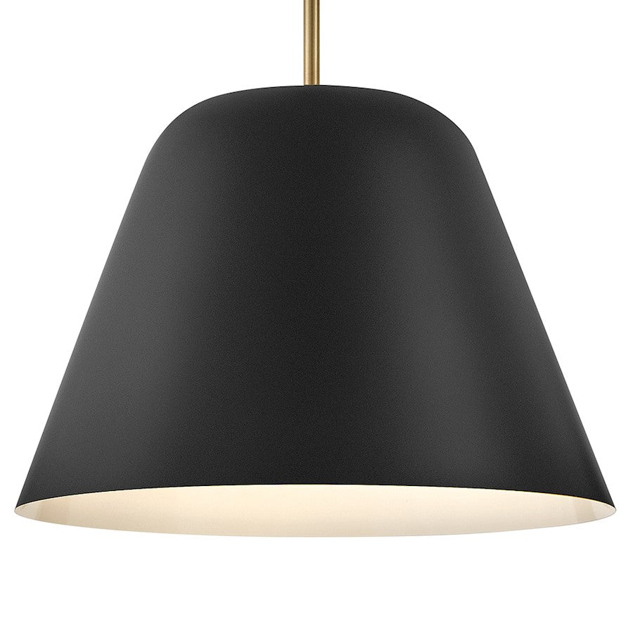 1 Light Large Pendant, Lacquered Brass