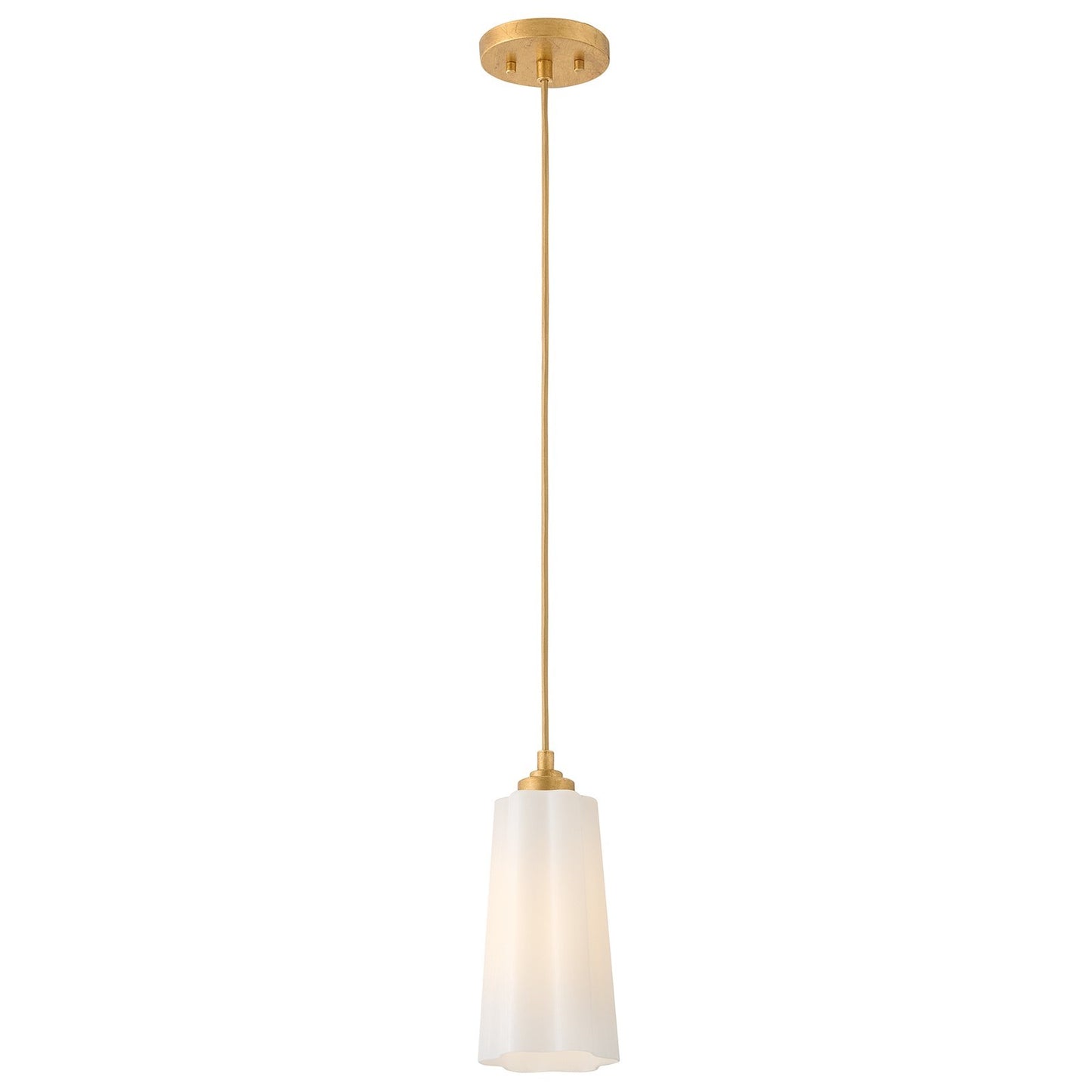 Hinkley Lark Honey 1-Light Pendant | Classic Distressed Brass Steel and Cased Opal Glass | Kitchen Island & Dining Room | 5 x 5 x 11 in | Model 83714DA