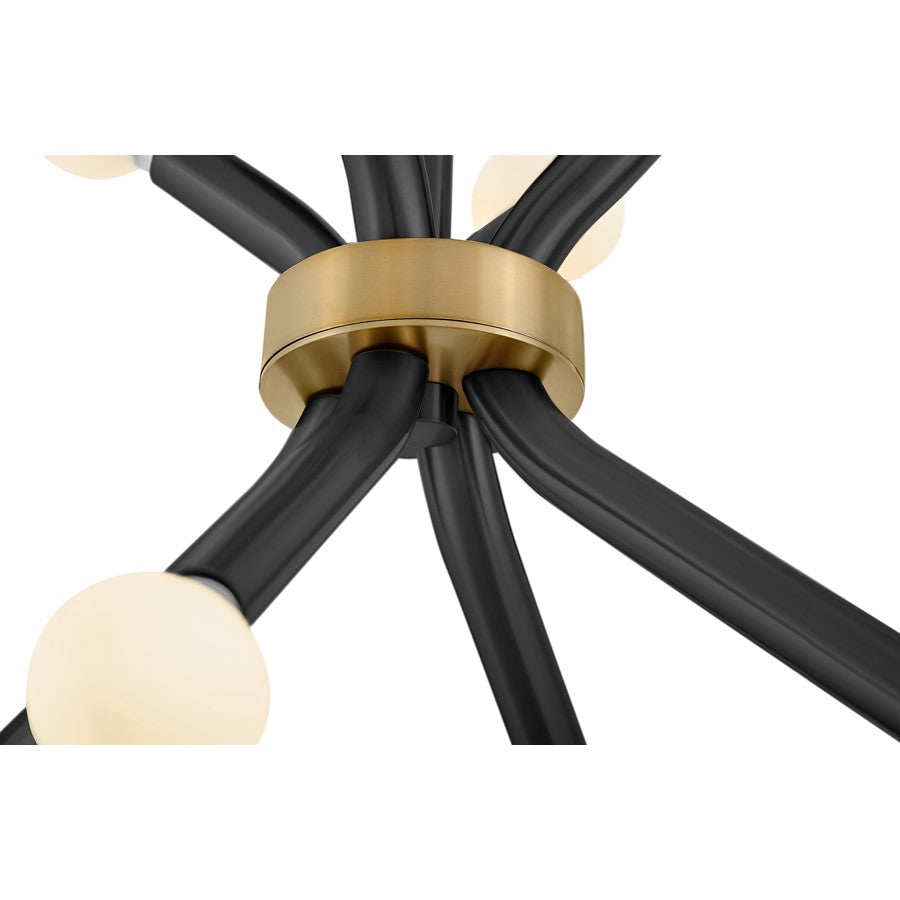 Lark Axton 8 Light 12" Convertible Pendant, Black