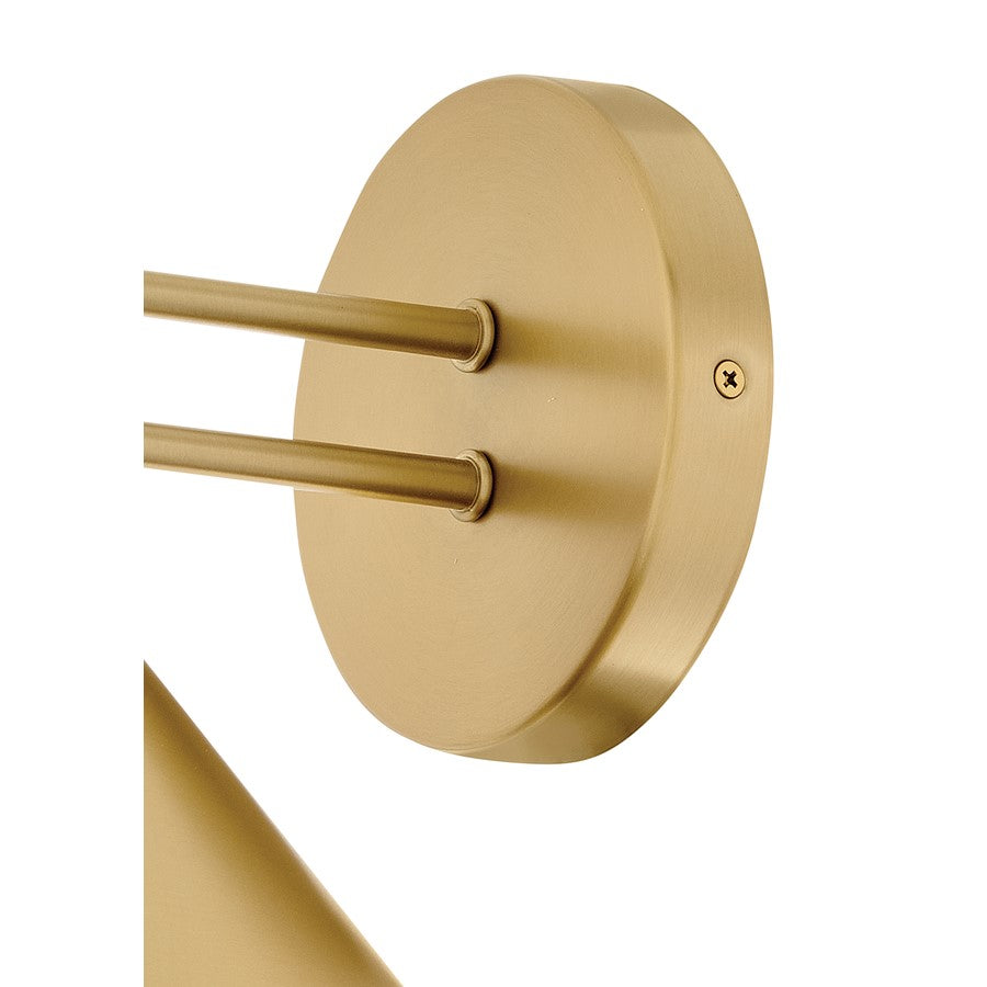 Lark Milo 1 Light Small Sconce, Lacquered Brass