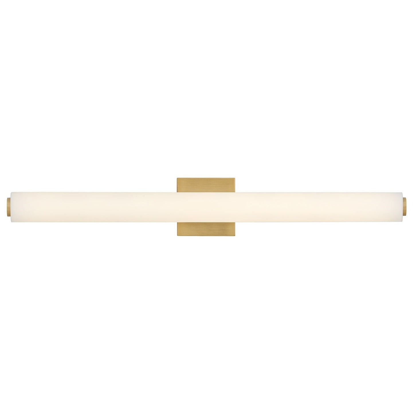 Hinkley Marti 31in 1-Light LED Bath Sconce | Modern Lacquered Brass Steel and Etched White Glass | Bathroom Vanity & Hallway | 3.5 x 4.75 | Model 85243LCB