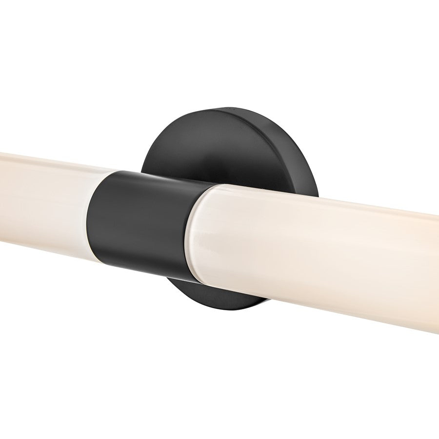 Lark Shea 2 Light Large Vanity, Black/Cased Opal