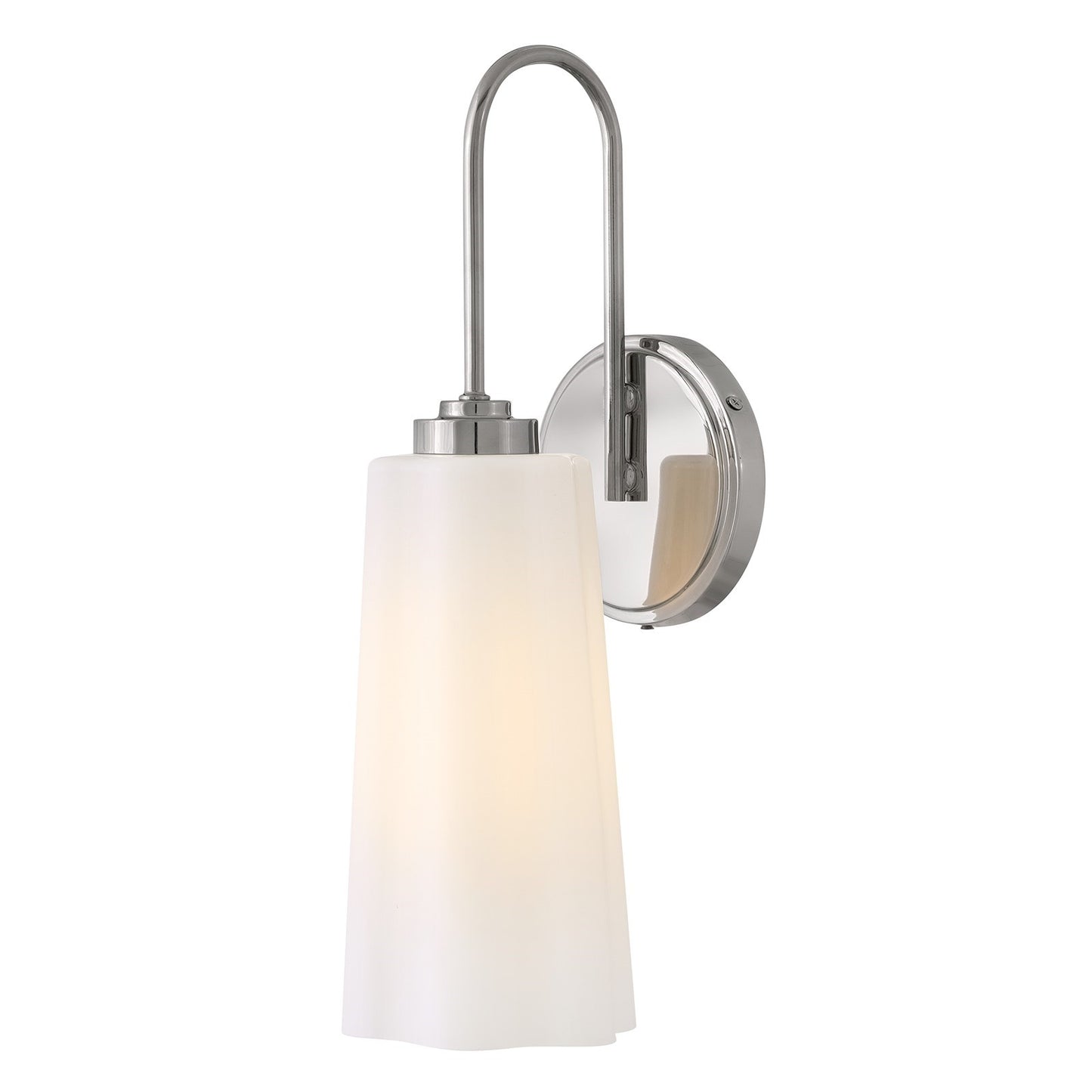 Hinkley Lark Honey 1-Light Bath Sconce | Classic Polished Nickel Steel and Cased Opal Glass | Bathroom Vanity & Powder Room | 7 x 5.25 x | Model 85410PN