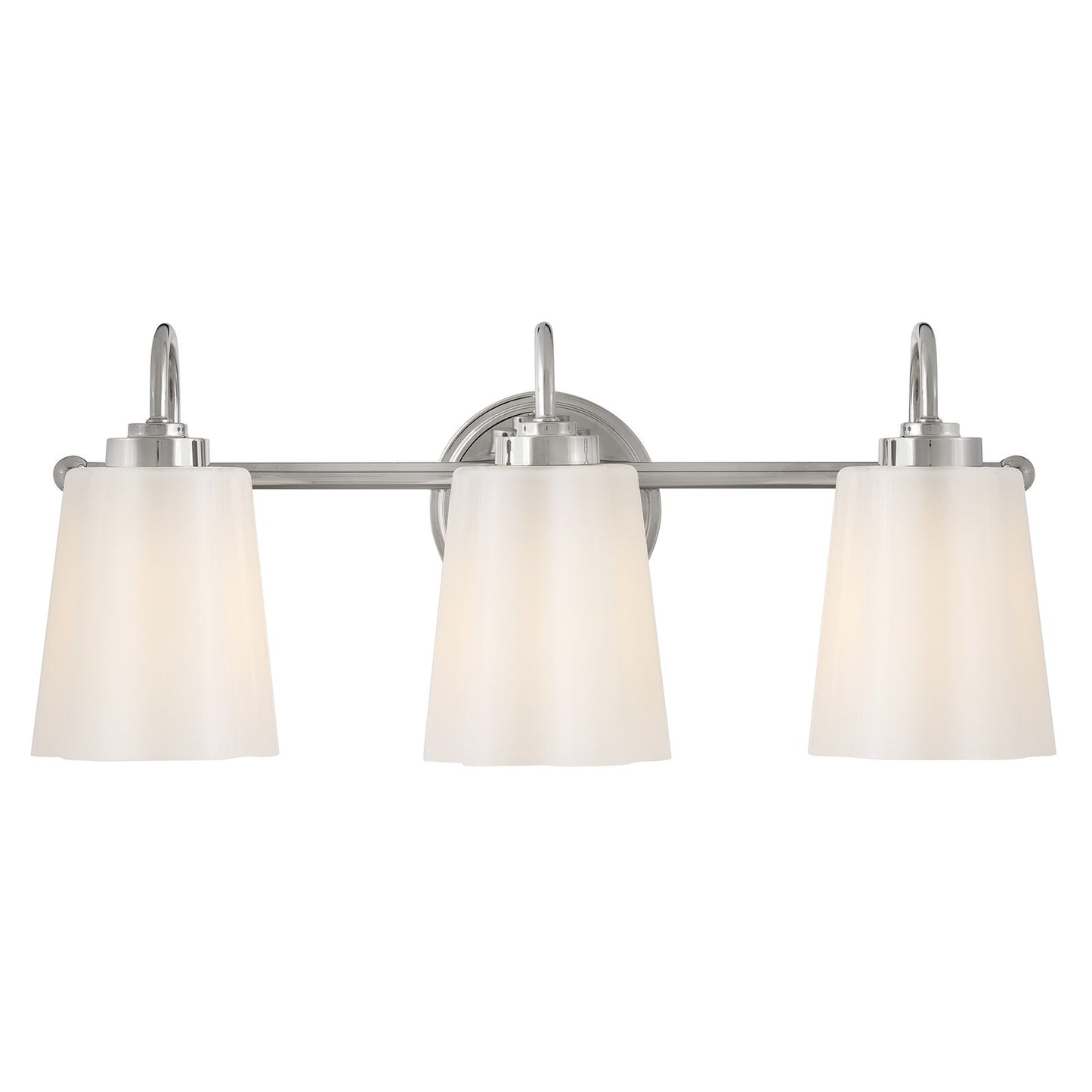 Hinkley Lark Honey 21in 3-Light Bath Vanity | Classic Polished Nickel Steel and Cased Opal Glass | Bathroom Vanity & Powder Room | 7 x 21 | Model 85413PN