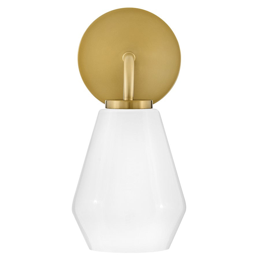 1 Light Medium Bathroom Vanity Light, Lacquered Brass