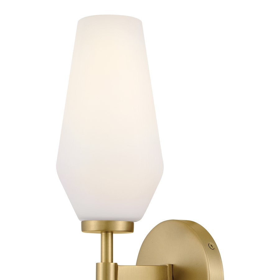 Lark Gio 2 Light Large Sconce, Lacquered Brass/Etched Opal