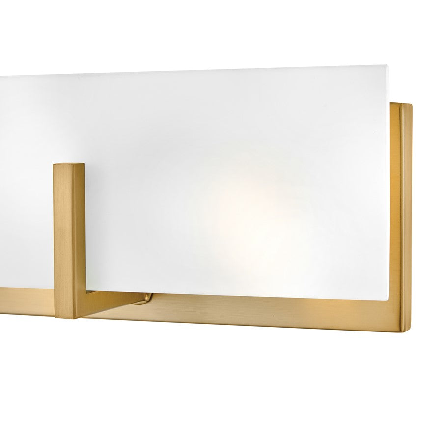 Lark Roman 4 Light Medium Vanity, Lacquered Brass/Etched White