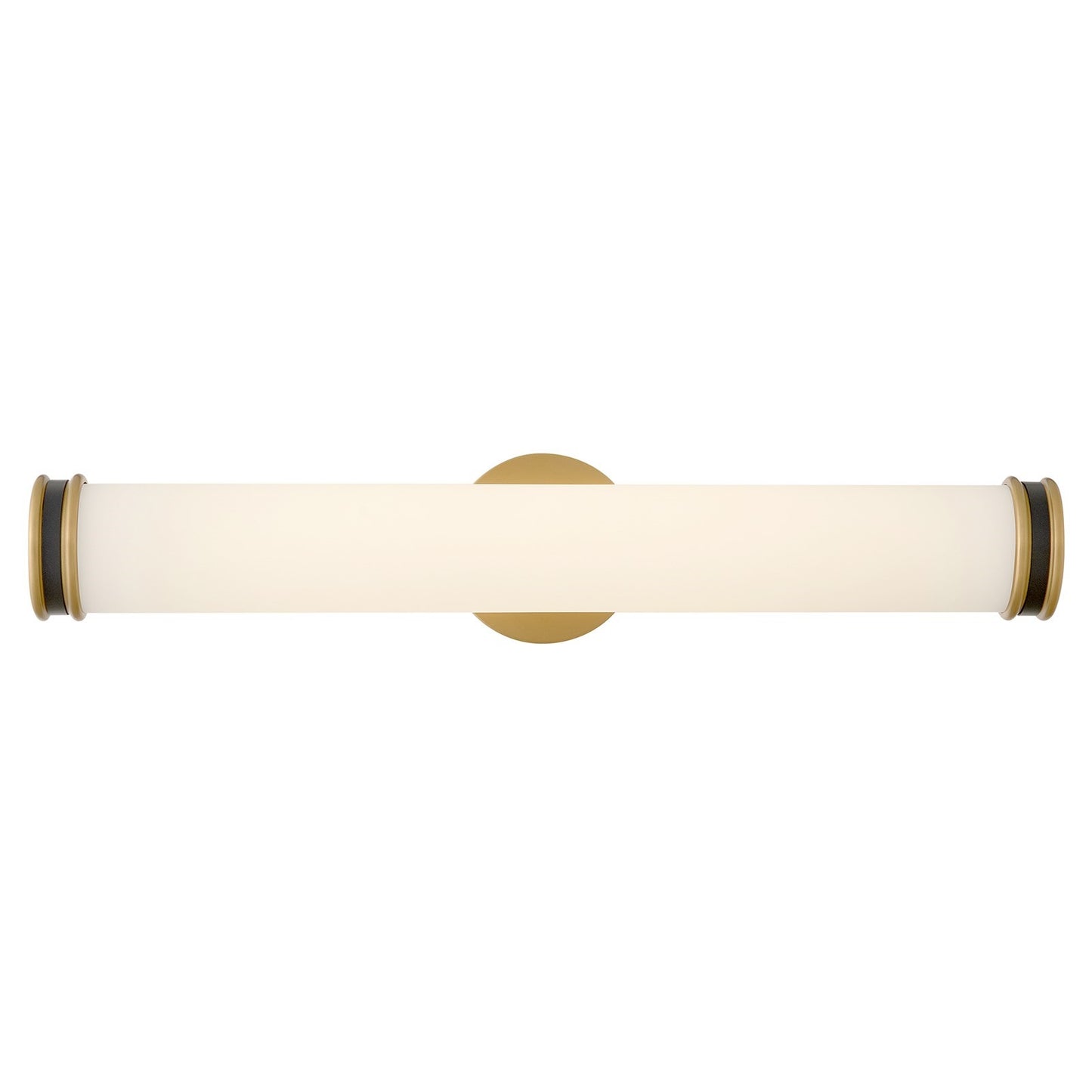 Hinkley Ames 24in 2-Light Bathroom Vanity Light | Classic Lacquered Brass Steel and Etched Opal Glass | Bathroom Vanity & Powder Room | Model 85652LCB-BK