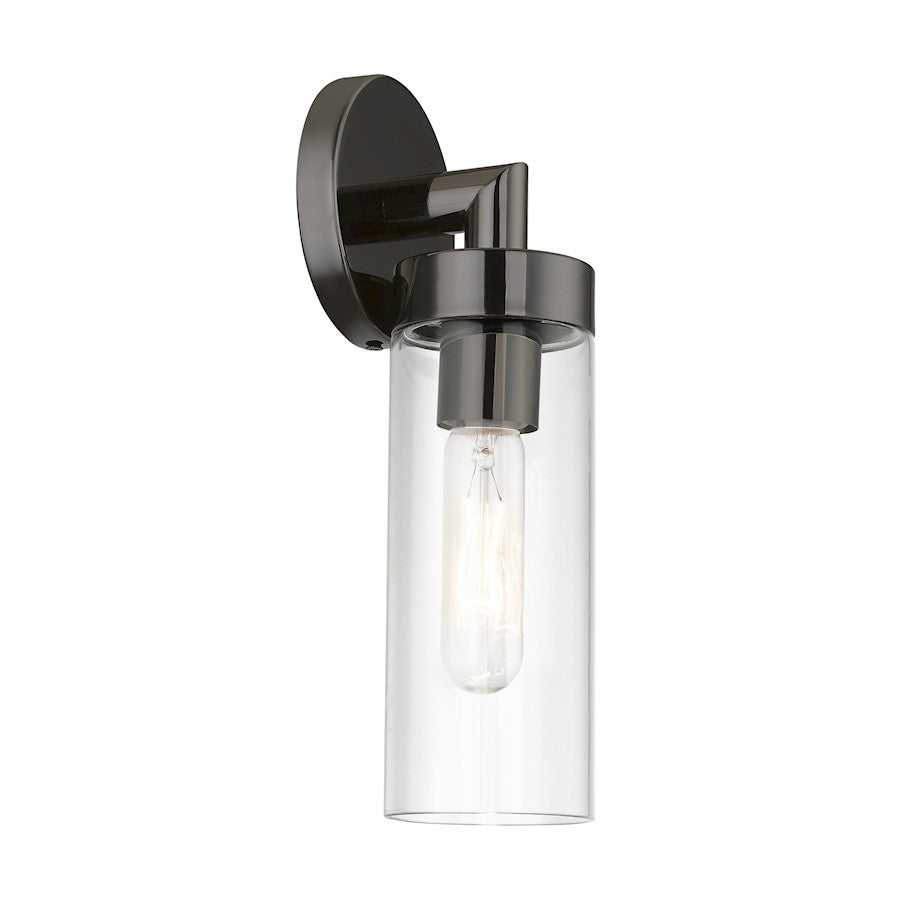 Livex Ludlow 1 Light ADA Single Sconce, Black Chrome/Clear