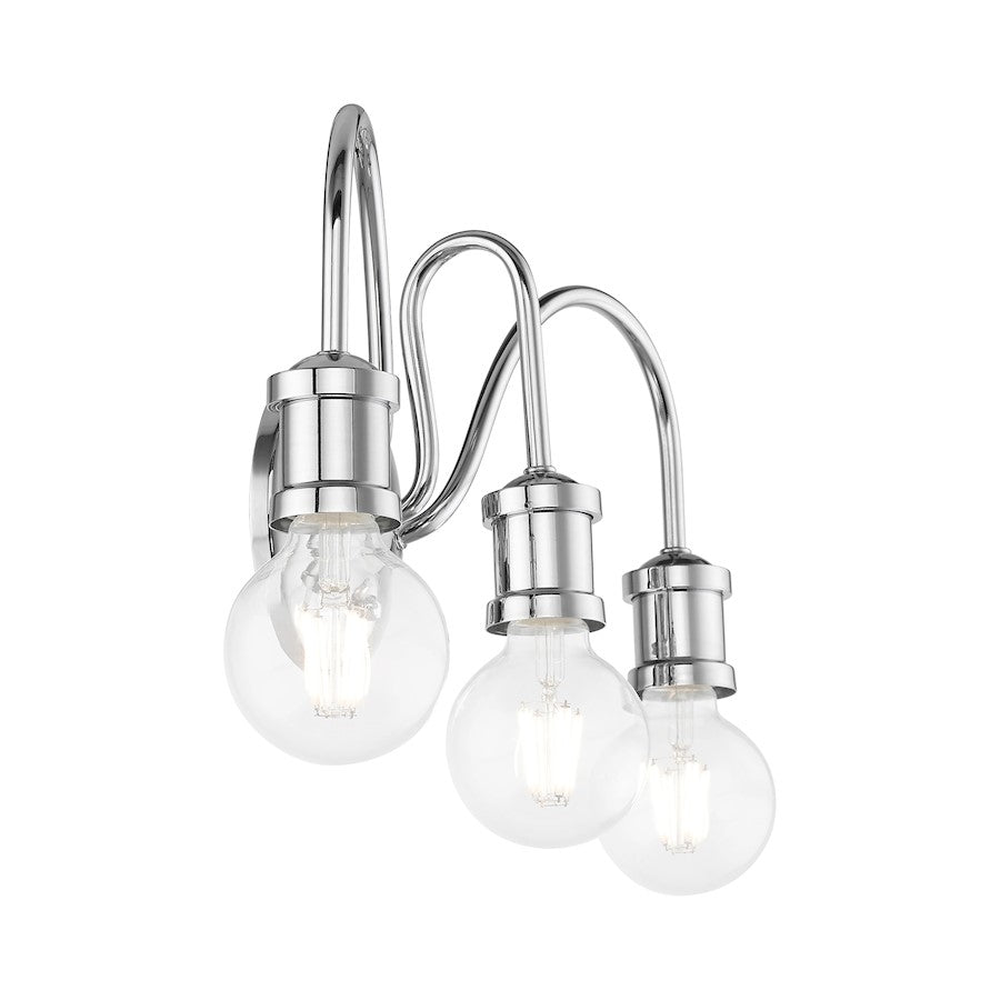 Livex Lansdale 3 Light Vanity Sconce, Polished Chrome